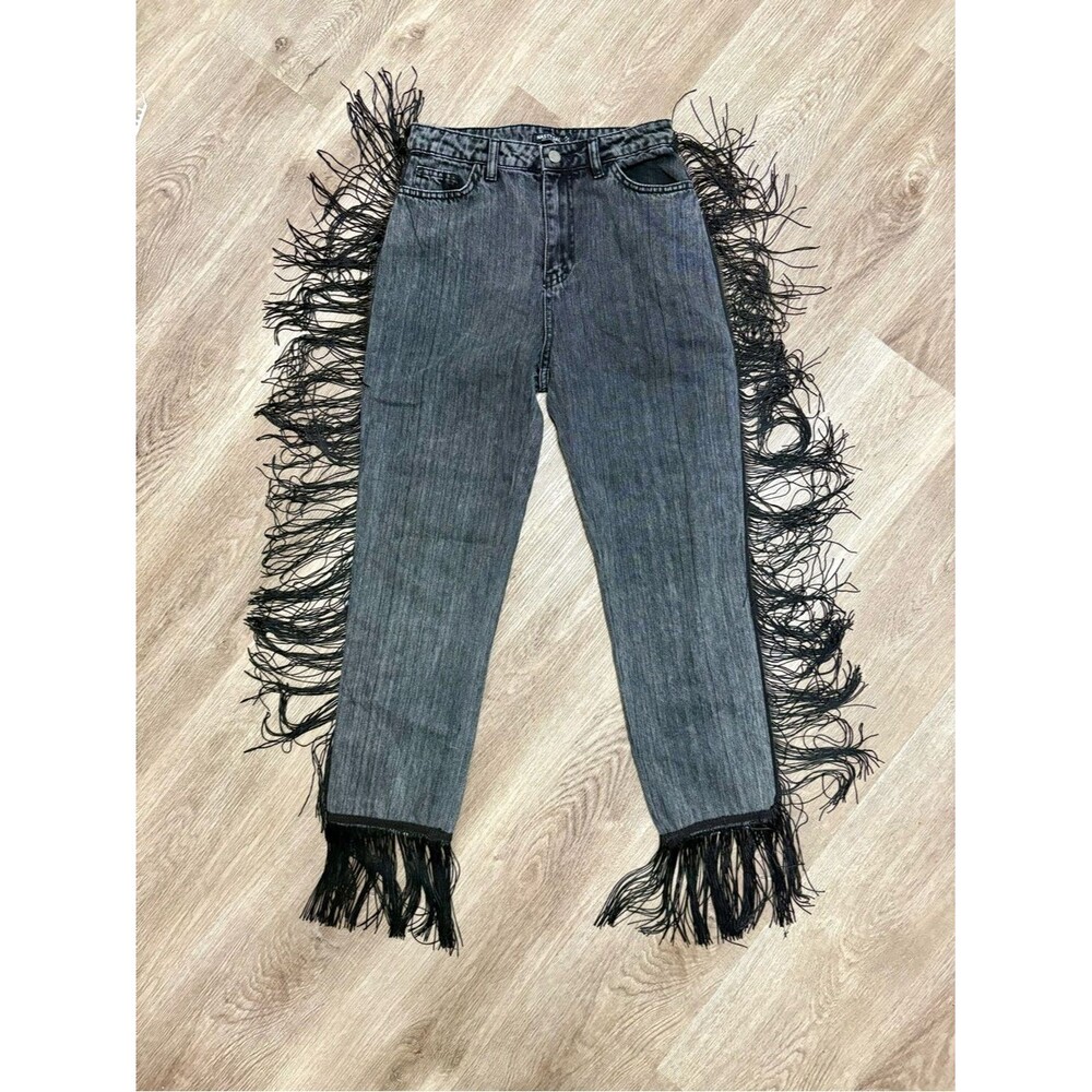 Nasty Gal Fringe Jeans L5 - Picture 2 of 7